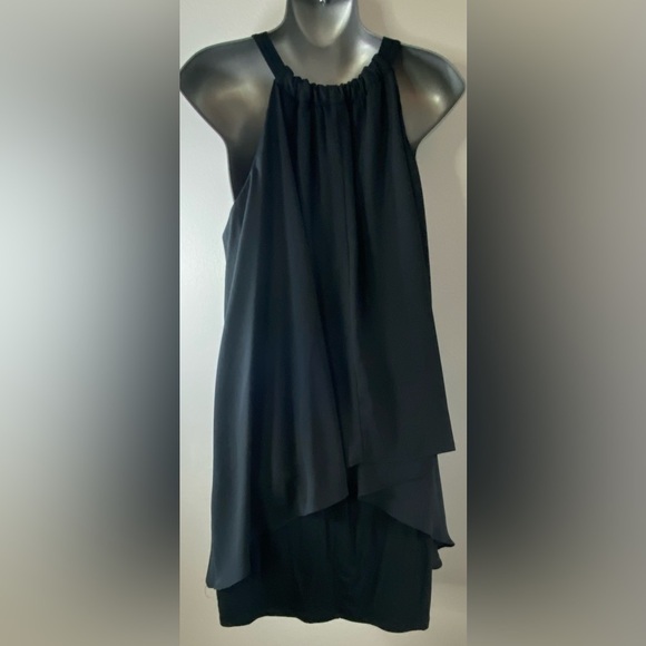 Venus Black Asymmetrical Keyhole Overlay Bodycon Dress Size S NWT SKU0655 - Picture 6 of 9